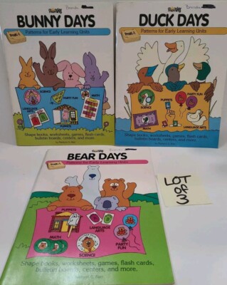Vintage 1993 Monday Morning Patterns For Early Learning  Duck Bunny, Bear Days 3