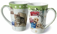 Ceramic Mug Lissom Design 35049 Love My Pets Watercolor Ceramic Coffee Mug