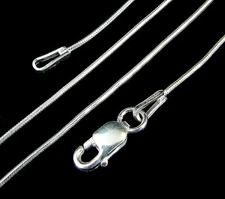 .8MM Solid 925 Sterling Silver Dainty ROUND SNAKE CHAIN Necklace Made In Italy 