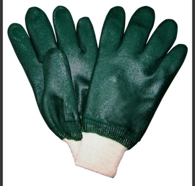 Mcr Safety Chemical Resistant Gloves, 1 Dozen, Double Dipped PVC, Large 6420 10 
