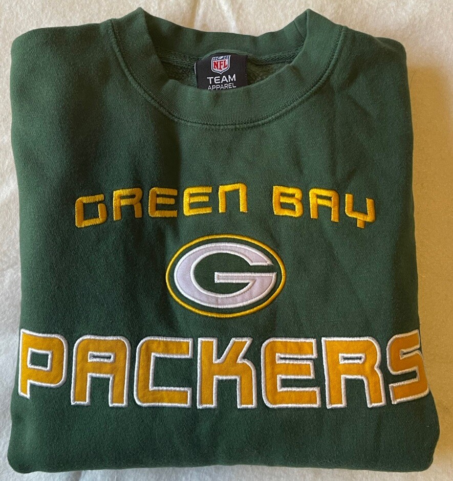 Vintage Green Bay Packers Sweatshirt Adult Small Green NFL Football Embroidered eBay