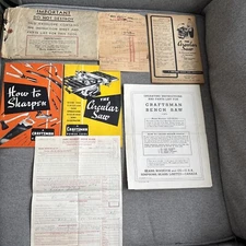 Vintage 1957 Craftsman 8” Bench Saw Complete Set of operating Instructions Plus