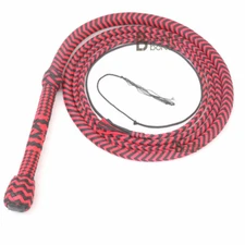 Nylon Para-cord 06 to 16 Foot 16 Plaits Bull Whip Professional Bullwhip Leather