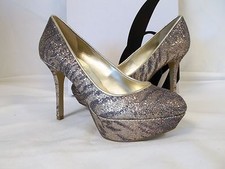 Nine West Size 7.5 M Mendoza Gold Silver Heels New Womens Shoes