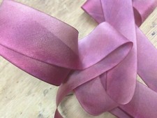 silk ribbon 1" on the bias hand dyed 1yd made in USA victorian rose