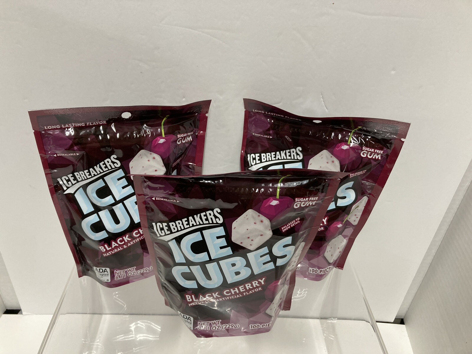 (X3) Ice Breakers, Ice Cubes, Black Cherry, Sugar Free Gum, 100 pcs., see descr. eBay