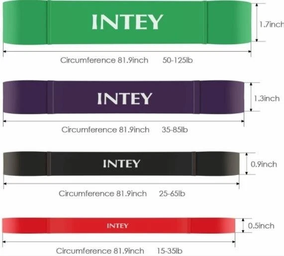 Intey INTRB01 Multicolor Pull Up Assist Band Set (set of 4)