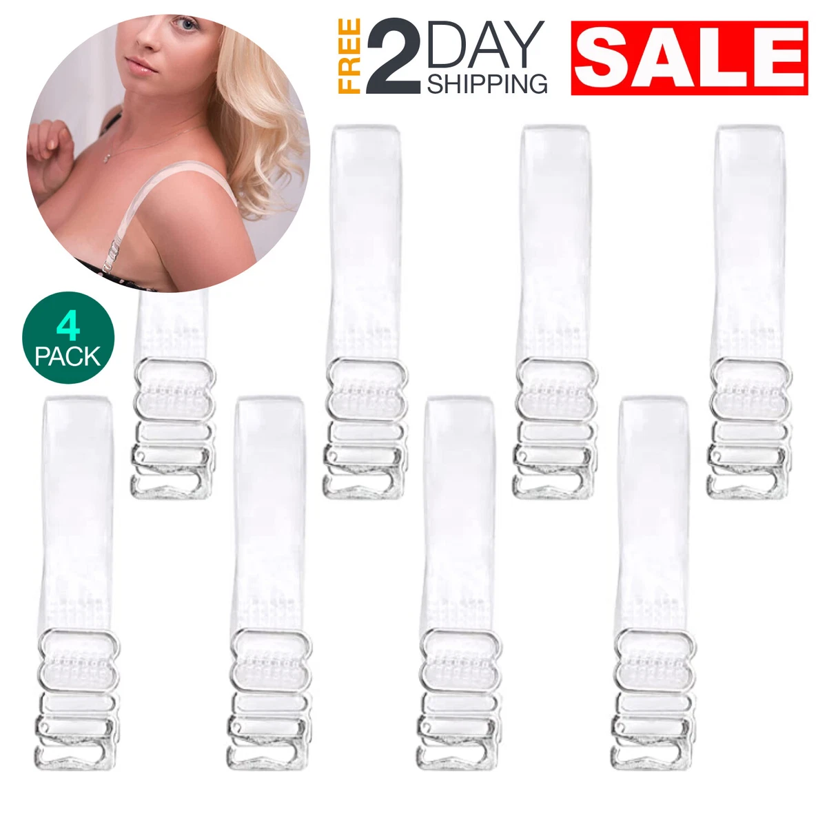 Tirantes De Silicona 4 Pares Para Brasier Sujetador Transparentes Claro  Correas