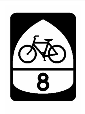 7'' us bicycle route 8 bumper sticker decal usa made