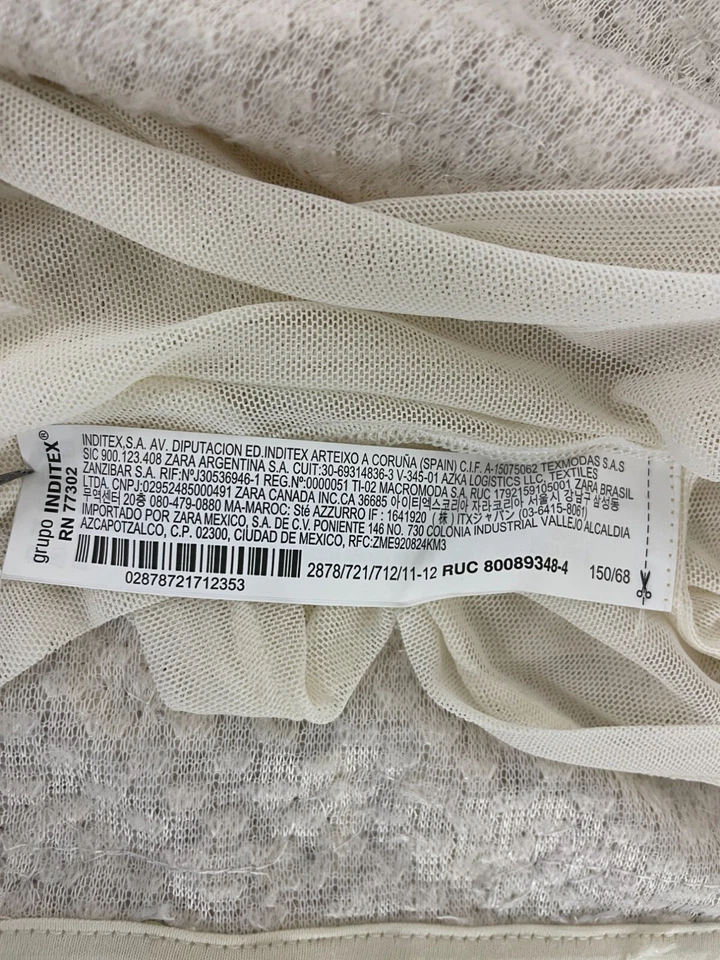 Camisa Top Zara Niñas Talla 11-12 Blanca Adornada Pluma Lentejuelas 2878/721 Nueva Con Etiquetas Foto 4 de 4