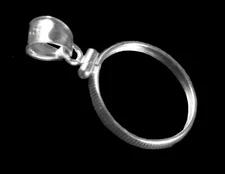 Coin Bezel Mount Frame for U.S. Dime Reeded Edge Sterling Silver Soldered Bail