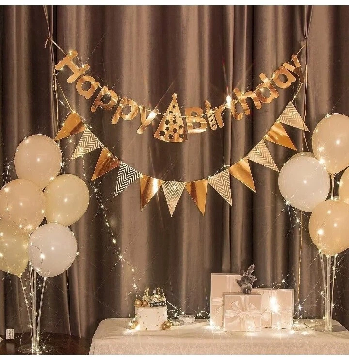 Баннеры на день рождения набор украшений баннеры с 16 футами 50 светодиодными батареями волшебные огни - Изображение 4 из 4