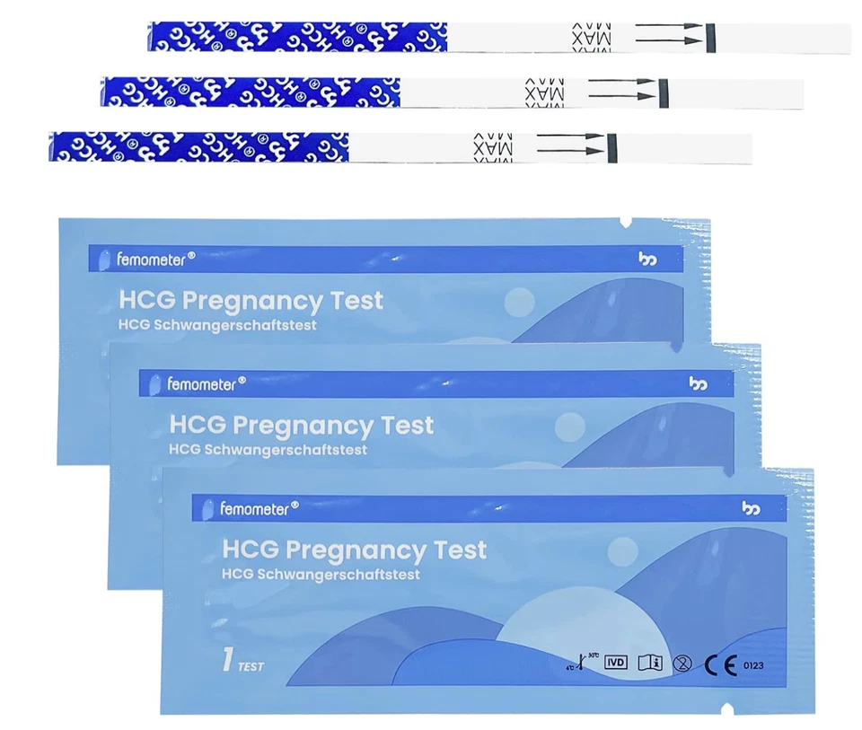 50 St Femometer Schwangerschaftstest Frühtest Erkennung HCG Tests 25 miu/ml 99% - Bild 2 von 4