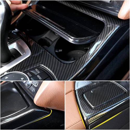 Carbon Fiber Center Console Gear Shift Panel For BMW 5 Series F10 F07 2011-2017 - Picture 9 of 11
