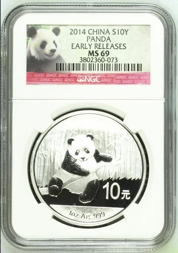 2014 China S10Y .999 1 Oz Silver Chinese Panda NGC MS69 Early Releases