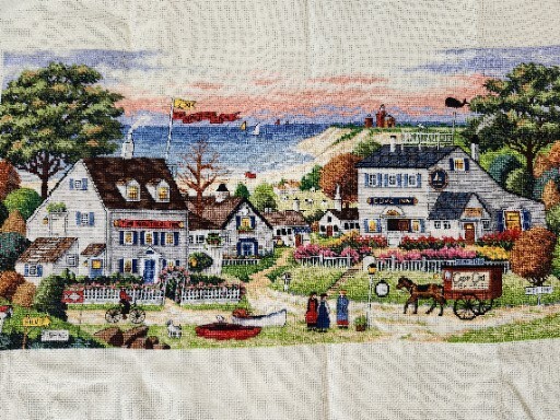COMPLETED 1999 Dimensions Gold Collection Cozy Cove Cape Cod Cross
