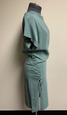 Reiss Theodora Ruched Side Sage Green Crepe Midi Dress Size 4 NWT $345 | eBay Reiss Theodora Ruched Side Sage Green Crepe Midi Dress Size 4 NWT $345 | eBay