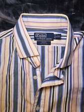 Polo Ralph Lauren Shirt Mens Size XL Long Sleeve Colorful Vertical Stripe