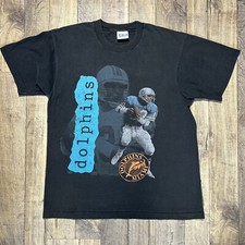 Vintage 90s Dan Marino Miami Dolphins NFL Salem T Shirt Men  s L Singe Stitch VTG