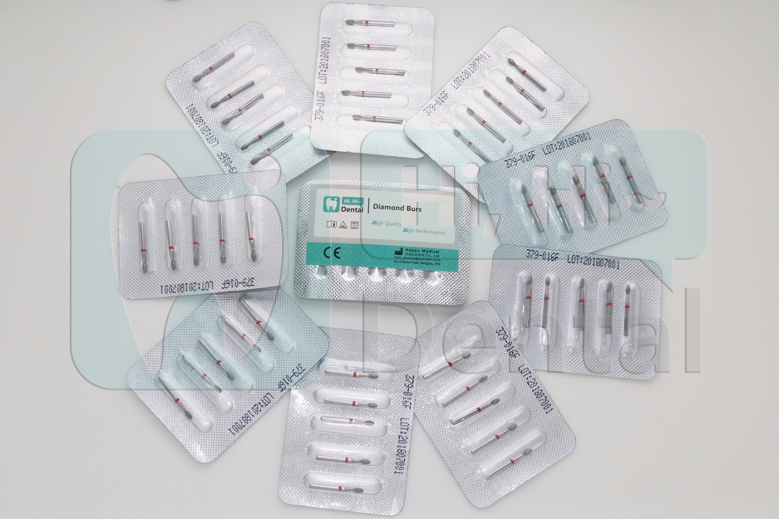 Diamond Dental Burs FG Egg Football 379/016F Fine Grit - 10/25/50 Pcs Options