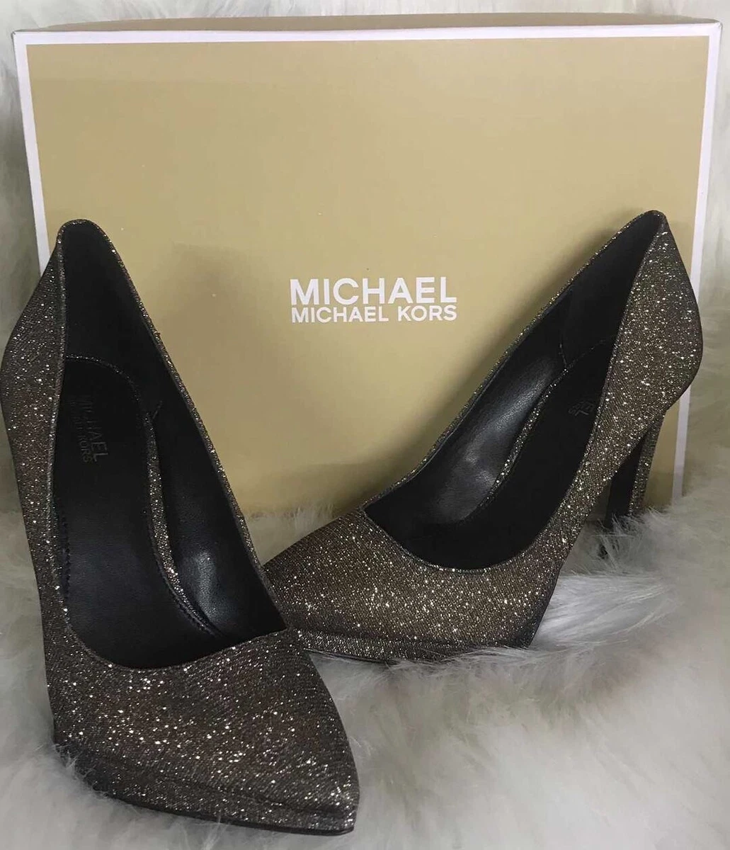 Michael Kors Brielle Women s fine glitter mesh Pumps Bronze size 5 shoes