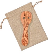 handgefertigte Diz aus Olivenholz f&uuml;r Handzug, Wollband