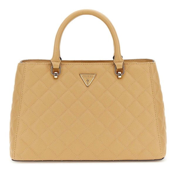 Guess Eco Carly Girlfriend Satchel Handtasche UmhäNgetasche Tasche Beige Beige-image