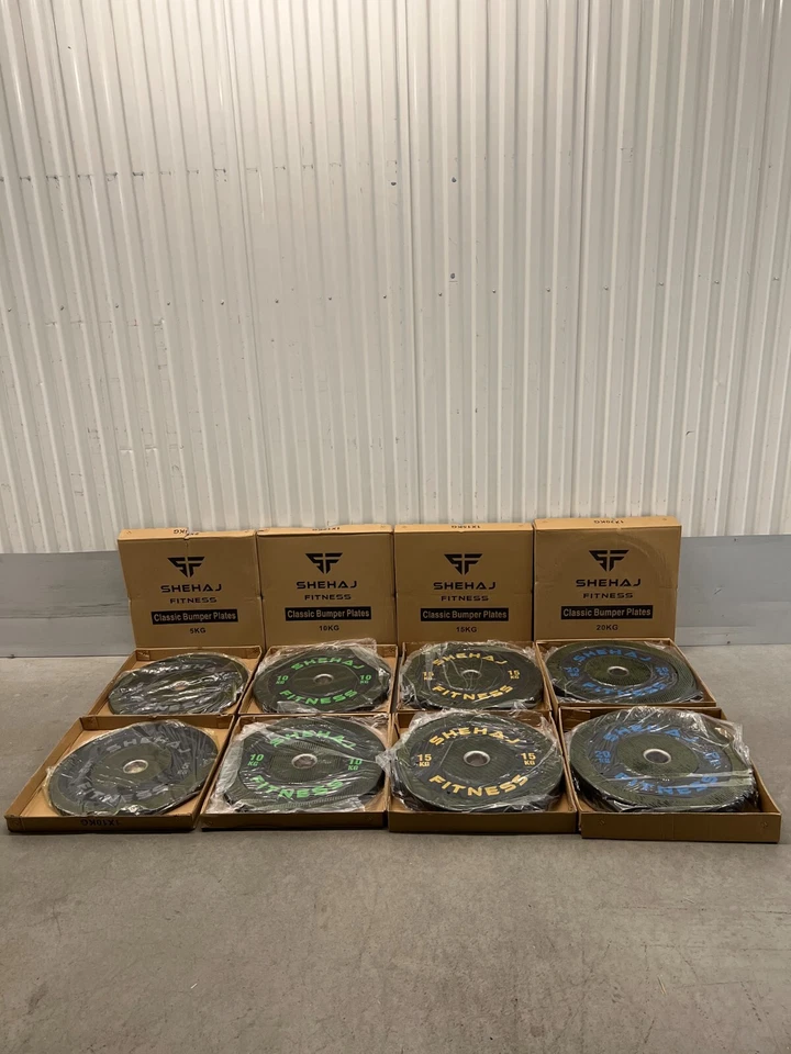 Set 100KG Paracolpi Piastre Pesi Olimpiche in Gomma Palestra Sollevamento Pesi CrossFit - Immagine 3 di 4