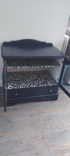 Upcycled Dark Blue Wooden TV Cabinet / Storage Unit with Glass Doors