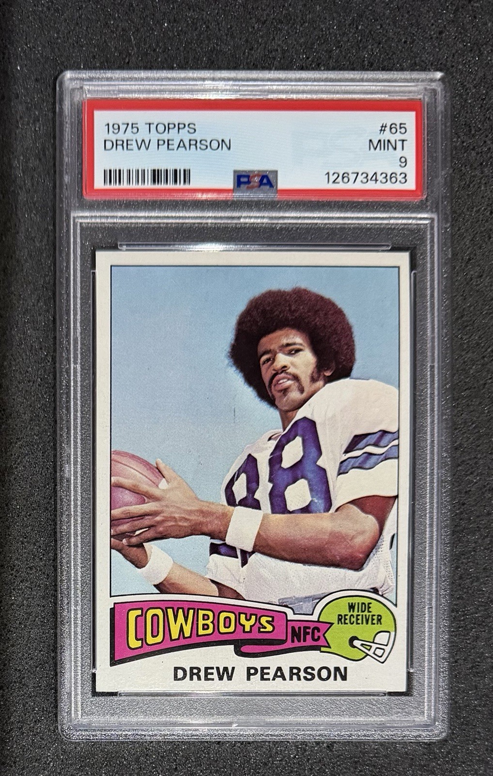 1975 Topps - #65 Drew Pearson - PSA 9 (Just Graded)