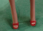 Vintage Barbie Clothes - Vintage Barbie Red Japan Open Toe Shoes