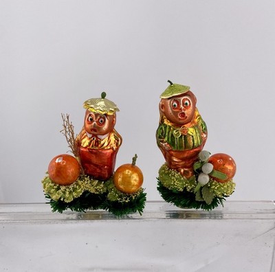 D. Blumchen Pumpkin Man Glass Clip Halloween Ornament Set Of 2 Rare