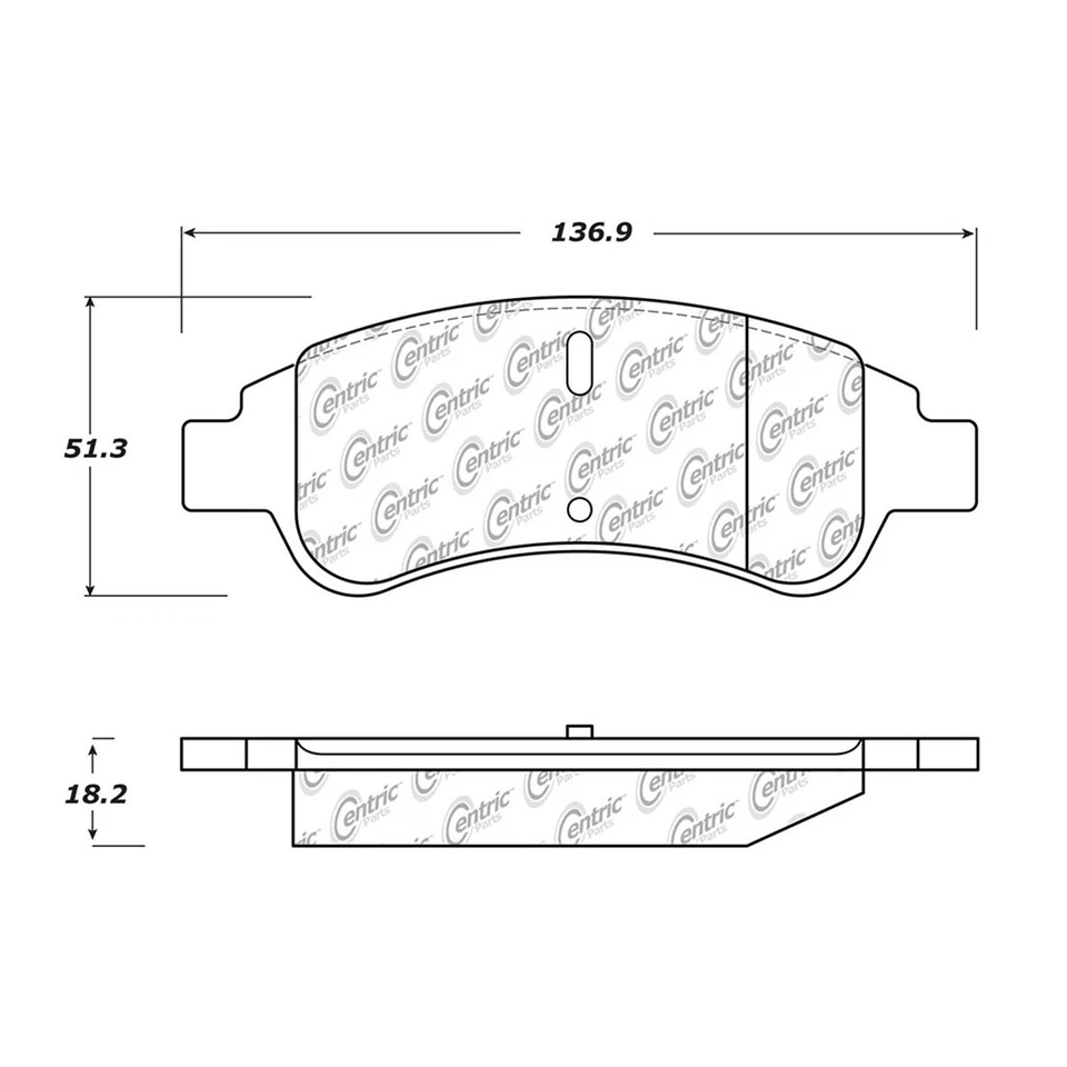 Front Disc Brake Pad Set Disc Brake Rotor C-Tek for Peugeot 301 2013-2017 - Image 3 of 4