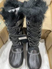 Sorel Youth 1 Faux Fur Tofino II Black Waterproof Winter Snow Boot NEW