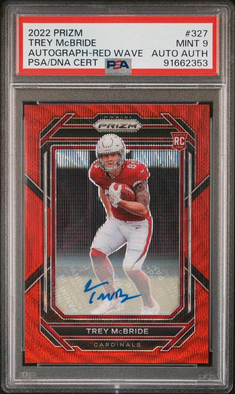 2022 Panini Prizm Trey McBride RC Auto #327 Red Wave /149 PSA 9 Auto Auth mint 