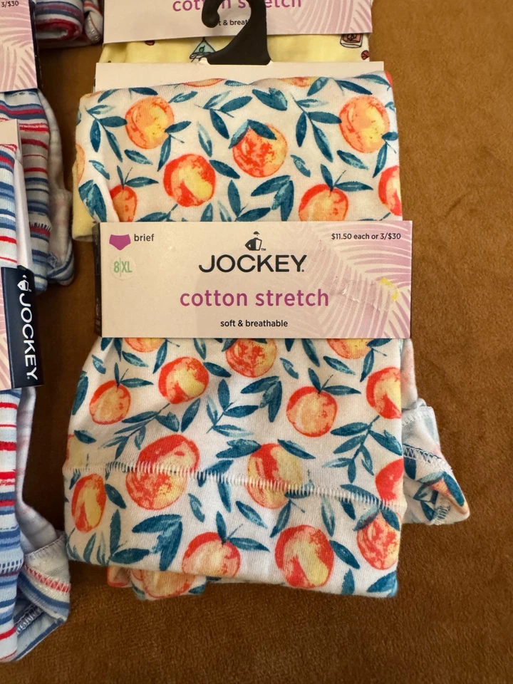 8 / XL Women's Jockey Cotton Stretch Brief 4882 Lot of 6 pair underwear print - Image 2 of 4