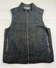 Vtg Circle Rock Vest 100% Pure Wool Herring Bone USA Union Made Harris Tweed M