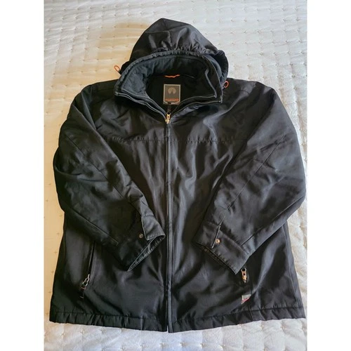 Weatherproof Garment Company Mens Black Fleece Lined Hooded Jacket Outdoor Coat - product listing photo