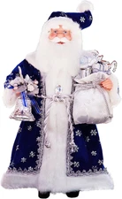 16" Inch Standing Royal Blue Santa Claus Christmas Figurine Figure Decoration 41
