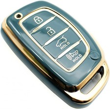 TPU Key Fob Cover Case for Hyundai Elantra GT Ioniq Sonata Tu Color: Blue Gray