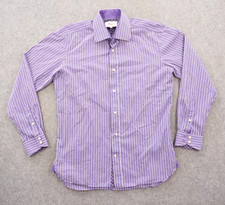 Ted Baker London Shirt Mens 15.5 Purple Button Up Long Sleeve Endurance Striped