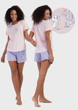 Damenpyjama, kurze Hose, Kurzarm, Vienetta Baumwolle, Gr&ouml;&szlig;e L, locker, sch&ouml;n