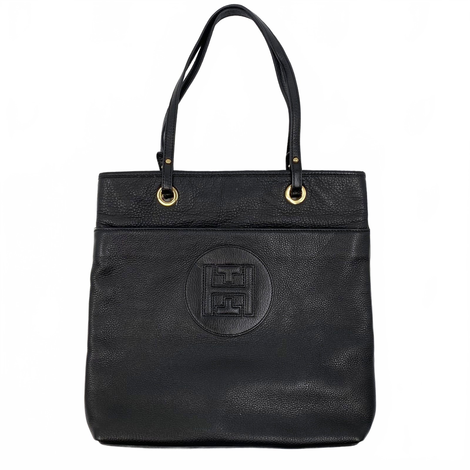Tommy Hilfiger Black Leather Tote | Leather, Black, OS