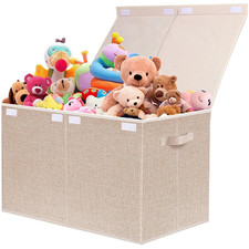 Large Toy Box Chest Storage with Lid - Collapsible Kids Toys Boxes Organizer Bin