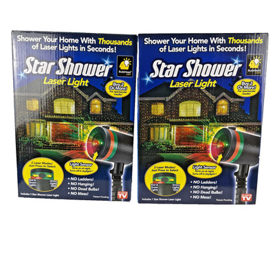 Star Shower Laser Light Projector Black Outdoor Red Green Christmas Lot Of 2