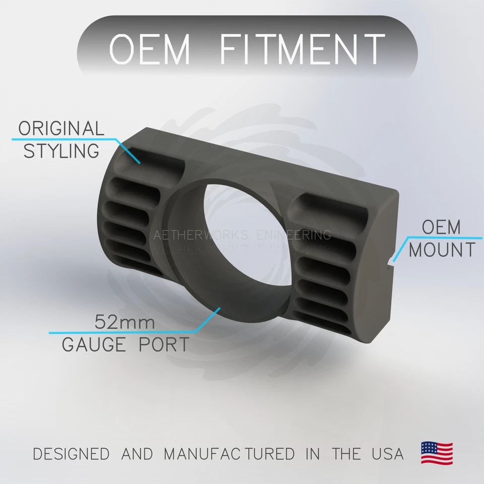 BMW E30 Boost Gauge Pod / AFR Gauge Dashboard Pod 52mm (Single) - Factory Fit - Image 2 of 4