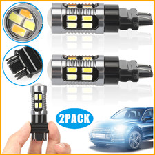 2X 3157 3156 LED Switchback Turn Signal Light Bulbs 4157na 3457a DRL White Amber