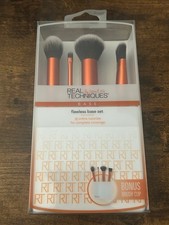 Real Techniques Flawless Base Makeup Brush Set Brush Storage Orange OR Pink