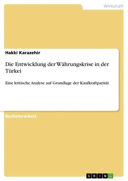 Die Entwicklung Der WäHrungskrise In Der TüRkei Hakki Karazehir Taschenbuch 2024-image