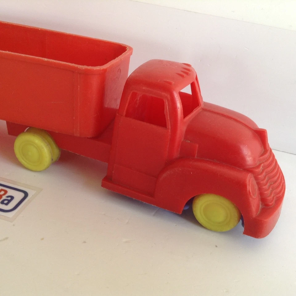🔥Lot vintage🚗 Kaku-Ro Germany CAMION RIMORCHIO plastica '60 28 CM 🔥✨RARO ✨ - Immagine 3 di 4